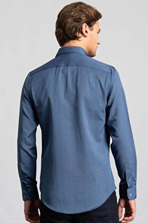 Tudors Slim Fit Dar Kesim Uzun Kol Poplin Oxford