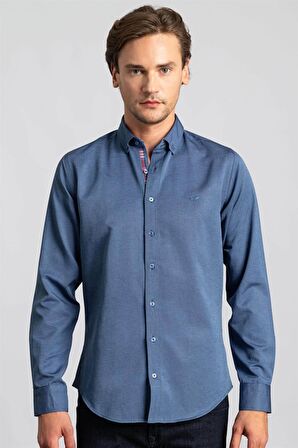 Tudors Slim Fit Dar Kesim Uzun Kol Poplin Oxford