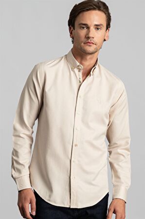 Tudors Slim Fit Dar Kesim Uzun Kol Poplin Oxford
