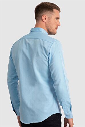 Tudors Slim Fit Dar Kesim Uzun Kol Poplin Oxford