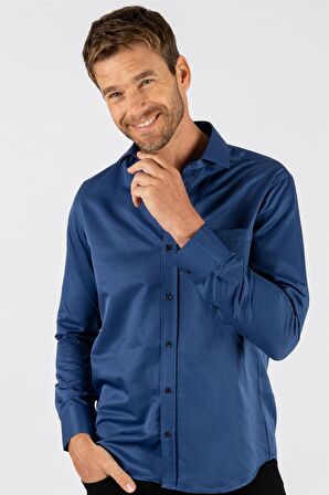 Tudors Klasik Fit Rahat Kesim Düz Erkek Gömlek
