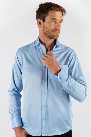 Tudors Klasik Fit Rahat Kesim Düz Erkek Gömlek