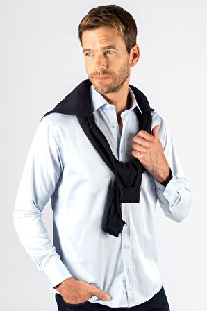 Tudors Klasik Fit Rahat Kesim Düz Erkek Gömlek