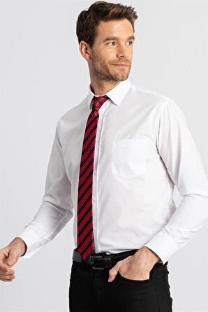 Tudors Klasik Fit Rahat Kesim Cotton Efekt Poplin Erkek Gömlek