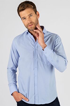 Tudors Klasik Fit Rahat Kesim Cotton Efekt Poplin Erkek Gömlek