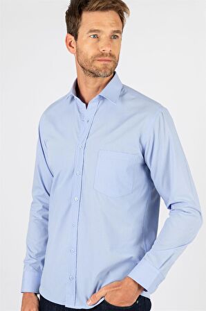 Tudors Klasik Fit Rahat Kesim Cotton Efekt Poplin Erkek Gömlek