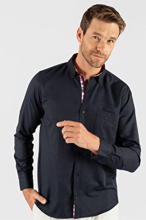 Tudors Klasik Fit Rahat Kesim Poplin Oxford Erkek Gömlek