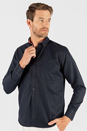 Tudors Klasik Fit Rahat Kesim Poplin Oxford Erkek Gömlek