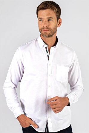 Tudors Klasik Fit Rahat Kesim Poplin Oxford Erkek Gömlek