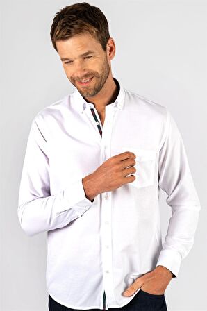 Tudors Klasik Fit Rahat Kesim Poplin Oxford Erkek Gömlek
