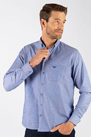 Tudors Klasik Fit Rahat Kesim Poplin Oxford Erkek Gömlek