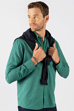 Tudors Klasik Fit Rahat Kesim Poplin Oxford Erkek Gömlek