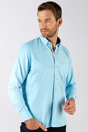 Tudors Klasik Fit Rahat Kesim Poplin Oxford Erkek Gömlek