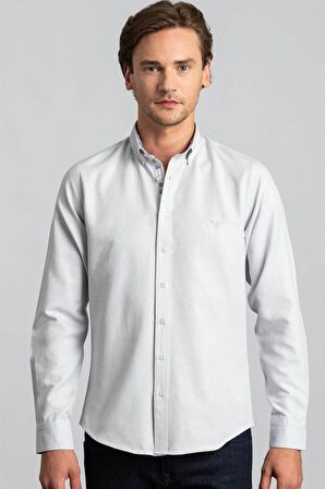Tudors Slim Fit Dar Kesim Uzun Kol Poplin Oxford