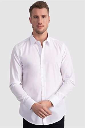 Tudors Slim Fit Dar Kesim Tery Cotton Erkek Gömlek