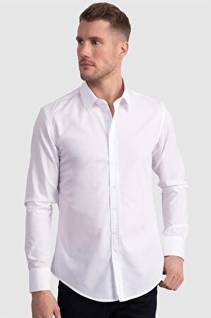 Tudors Slim Fit Dar Kesim Tery Cotton Erkek Gömlek
