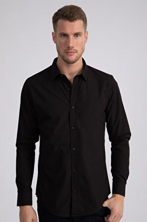 Tudors Slim Fit Dar Kesim Tery Cotton Erkek Gömlek