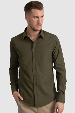 Tudors Slim Fit Dar Kesim Tery Cotton Erkek Gömlek