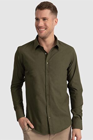 Tudors Slim Fit Dar Kesim Tery Cotton Erkek Gömlek