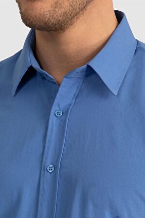 Tudors Slim Fit Dar Kesim Tery Cotton Erkek Gömlek