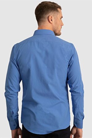 Tudors Slim Fit Dar Kesim Tery Cotton Erkek Gömlek