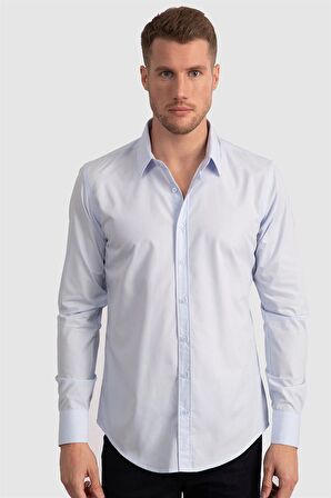 Tudors Slim Fit Dar Kesim Tery Cotton Erkek Gömlek