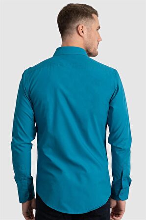 Tudors Slim Fit Dar Kesim Tery Cotton Erkek Gömlek