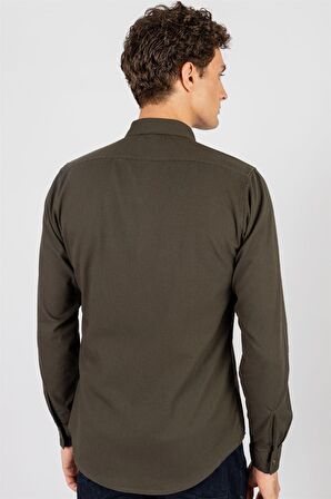 Tudors Slım Fit Yıkamalı Denım Düz Çift Cep Gömlek