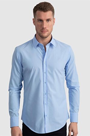 Tudors Slim Fit Dar Kesim Tery Cotton Erkek Gömlek