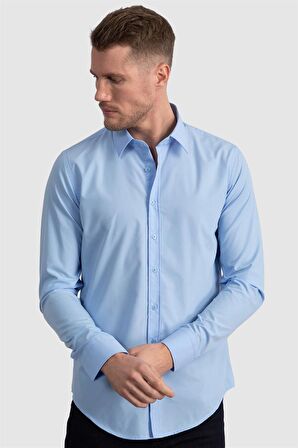Tudors Slim Fit Dar Kesim Tery Cotton Erkek Gömlek