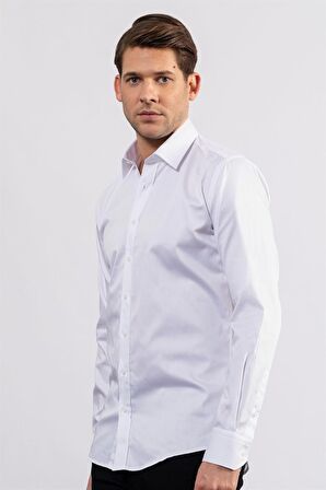 Tudors Modern Slim Fit Koton Saten Premium Seri Erkek Gömlek
