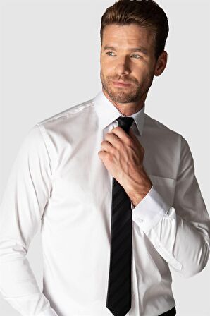 Tudors Klasik Fit Rahat Kesim Pamuk Saten Erkek Gömlek