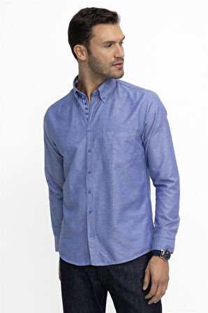 Tudors Klasik Fit Rahat Kesim Poplin Oxford Erkek Gömlek