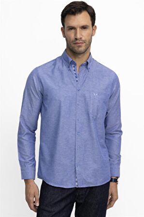 Tudors Klasik Fit Rahat Kesim Poplin Oxford Erkek Gömlek