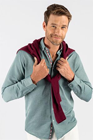 Tudors Klasik Fit Rahat Kesim Poplin Oxford Erkek Gömlek
