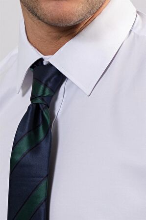 Tudors Modern Slim Fit Kendinden Desenli Düz Beyaz Gömlek