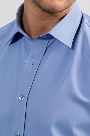 Tudors Modern Slim Fit Kendinden Desenli Düz Beyaz Gömlek