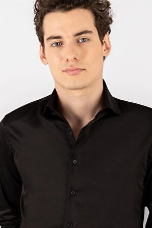 Tudors Slim Fit Koton Saten Premium Seri Erkek Gömlek
