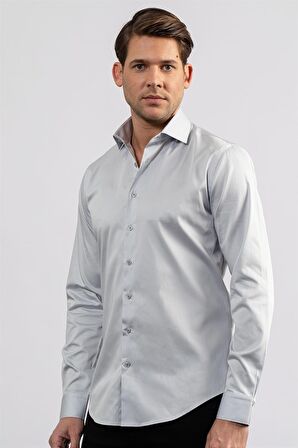 Tudors Slim Fit Koton Saten Premium Seri Erkek Gömlek