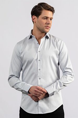 Tudors Slim Fit Koton Saten Premium Seri Erkek Gömlek