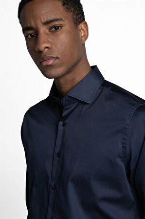 Tudors Slim Fit Koton Saten Premium Seri Erkek Gömlek - TUDORS