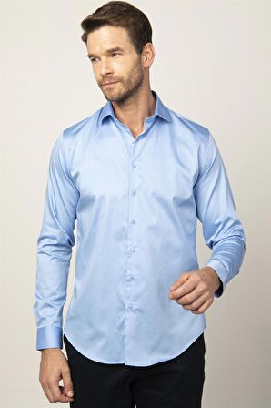 Tudors Slim Fit Koton Saten Premium Seri Erkek Gömlek DR220025-90