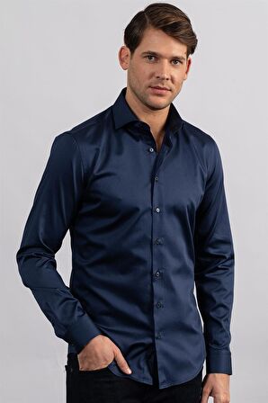 Tudors Slim Fit Koton Saten Premium Seri Erkek Gömlek