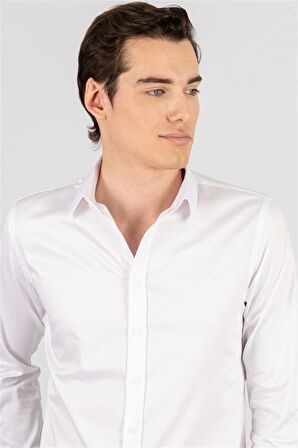 Tudors Slım Fıt %100 Koton Saten Premium Erkek Gömlek