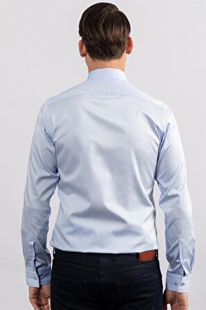 Slım Fıt %100 Koton Saten Premium Erkek Gömlek