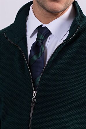 Tudors Desenli Yarım Balıkçı Yaka Fermuarlı Erkek Hırka