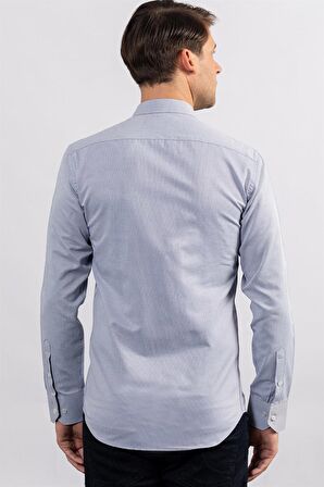 Tudors Modern Slim Fit Dar Kesim Armürlü Erkek Gömlek