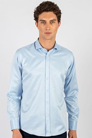 Tudors Modern Slim Fit Dar Kesim Düz Erkek Gömlek