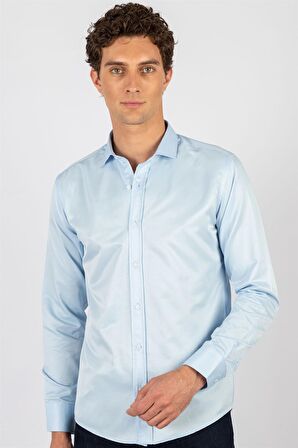 Tudors Modern Slim Fit Dar Kesim Düz Erkek Gömlek