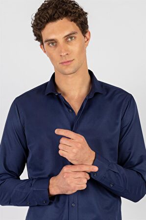 Tudors Modern Slim Fit Dar Kesim Düz Erkek Gömlek